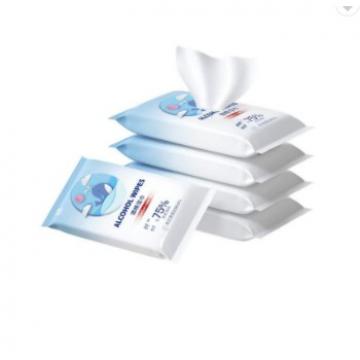 OEM Alcohol Wet Wipes High Quality 50pcs Per Pack Cleaning Wet Wipes Unscented For Adult Free Samples Disinfection