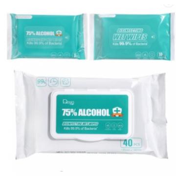 Disposable Soft Cotton Tissue Facial Water Wet Wipes 75% Alcohol