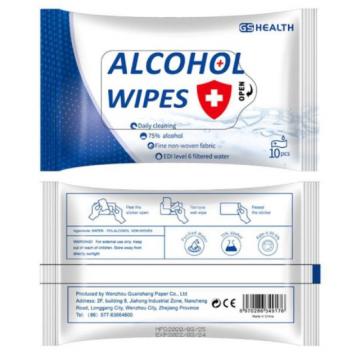 Non-woven 75% alcohol pad cleaning wet wipes Manufacture